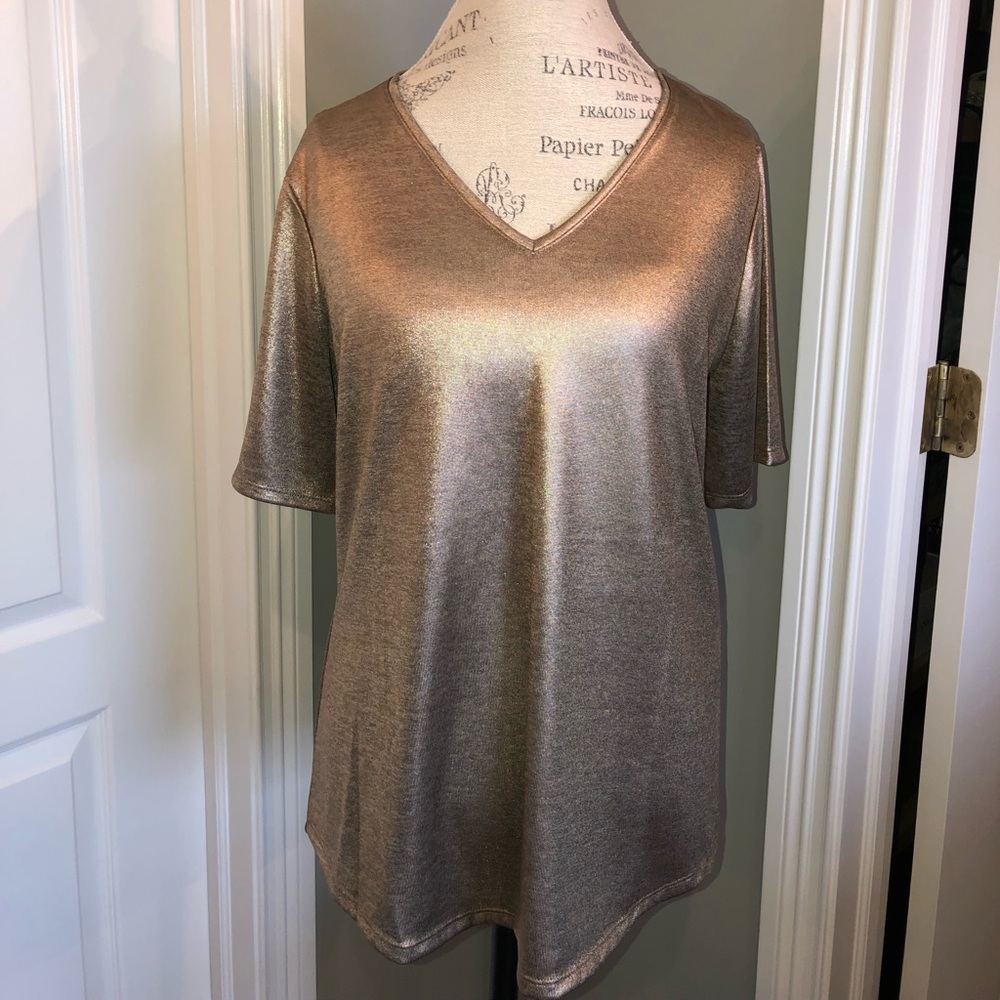 Rose gold metallic top